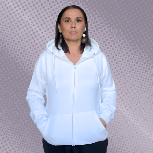 Ζακέτα με  κουκούλα σε λευκό χρώμα